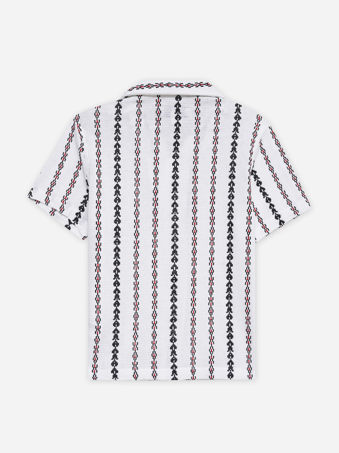 Beige Knitted Printed Cuban Collar Shirt - Junior