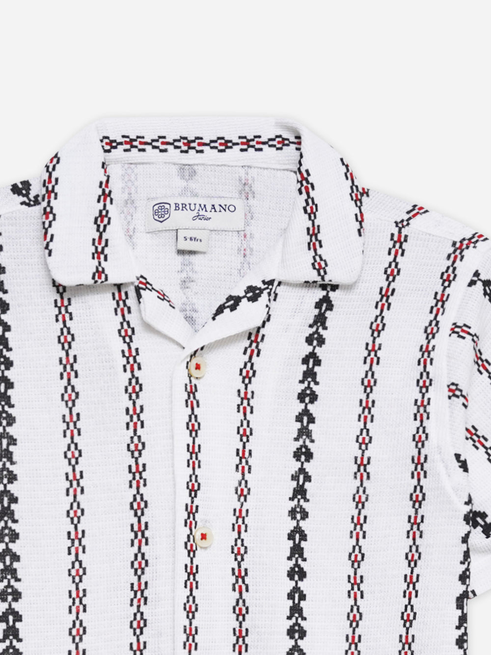 Beige Knitted Printed Cuban Collar Shirt - Junior