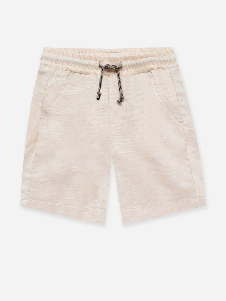 Beige Linen Casual Shorts - Junior