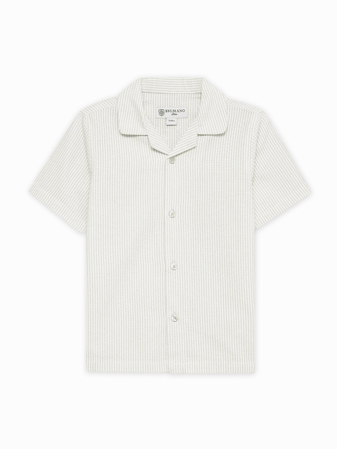 Beige seersucked casual cuban collar shirt junior brumano pakistan