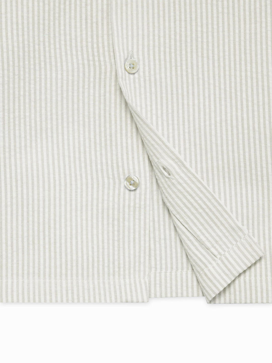 Beige Seersucked Casual Cuban Collar Shirt - Junior