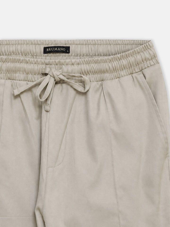 Beige Twill Casual Fit Pajama