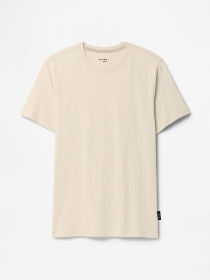 Beige 100% Cotton Basic Tee - Women