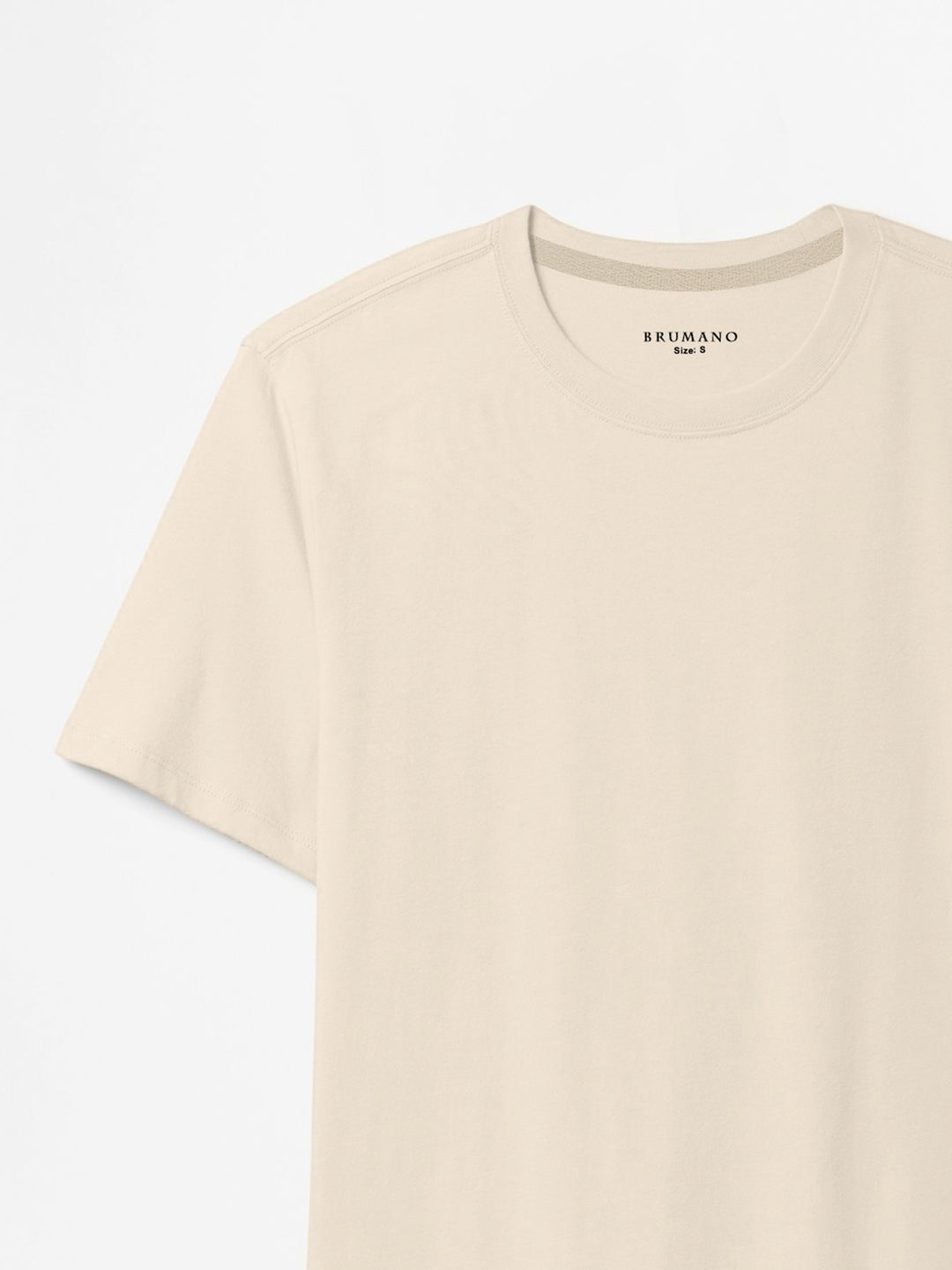 Beige 100% Cotton Basic Tee - Women