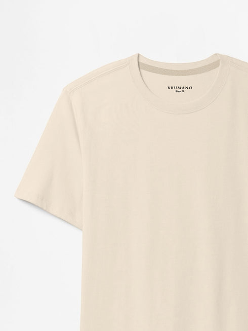 Beige 100% Cotton Basic Tee