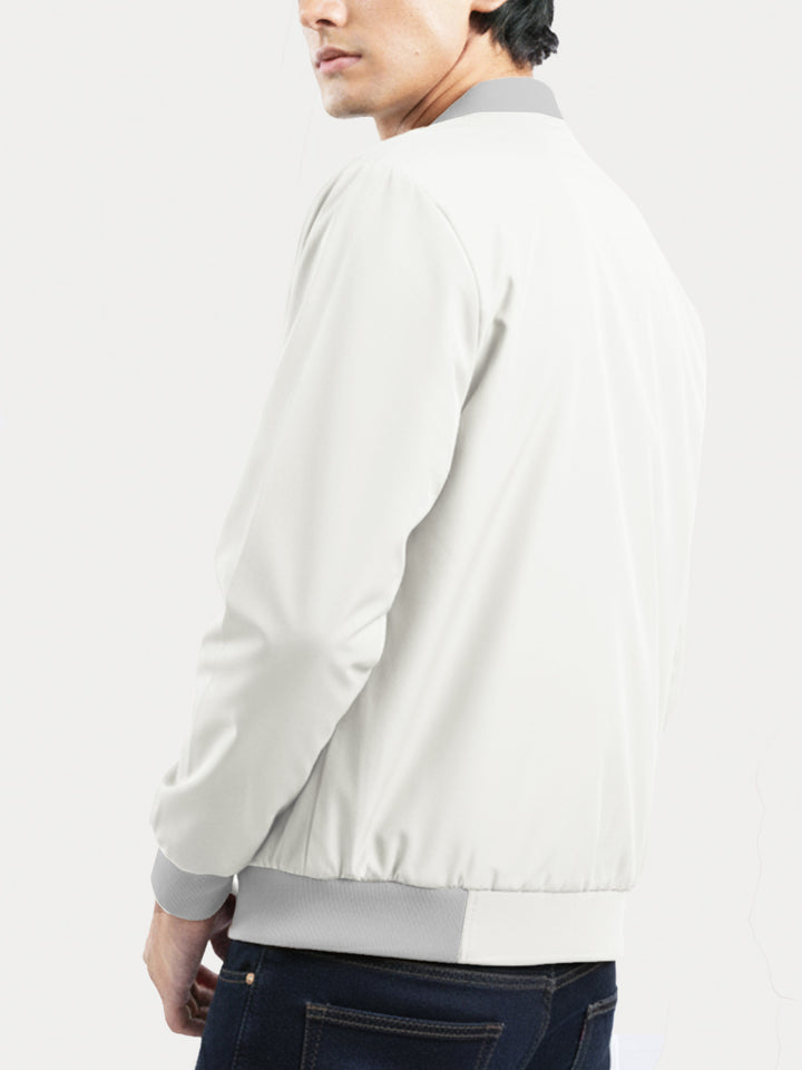 Beige Bomber Jacket