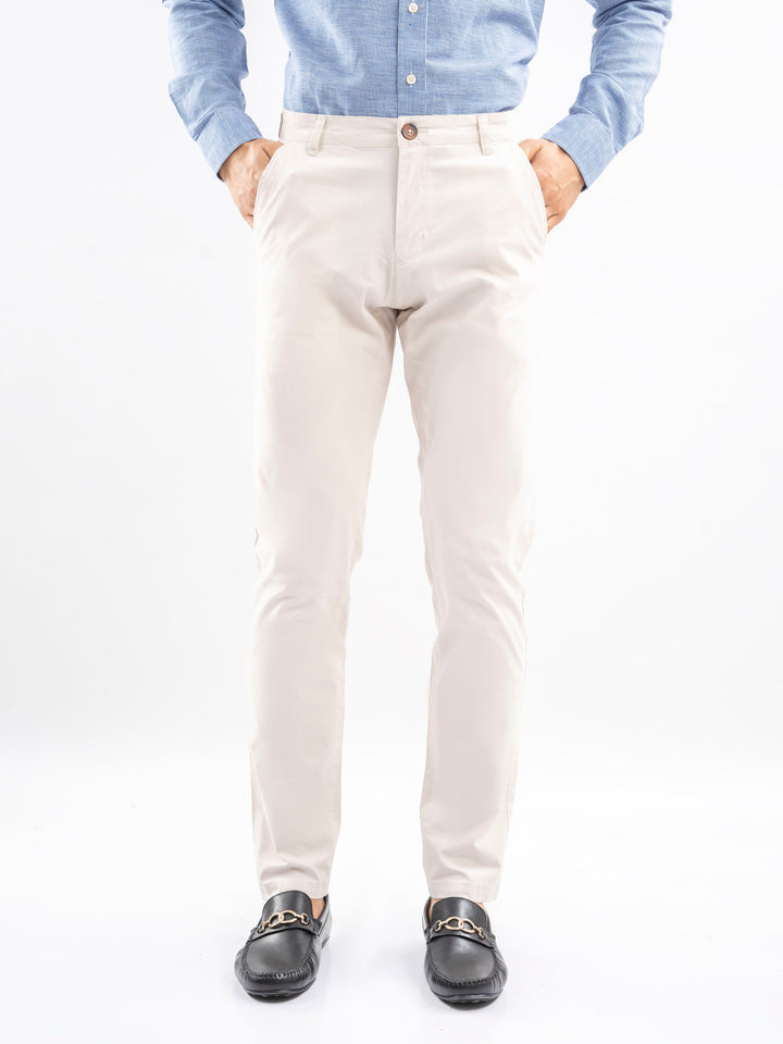 Beige Cotton Chinos
