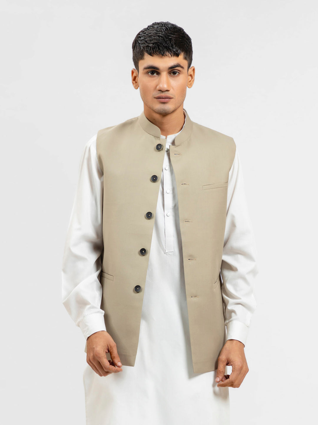 Beige Formal Waistcoat Brumano Pakistan