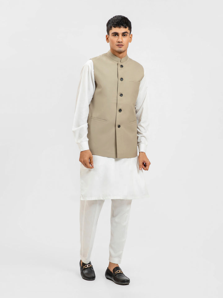 Beige Formal Waistcoat Brumano Pakistan
