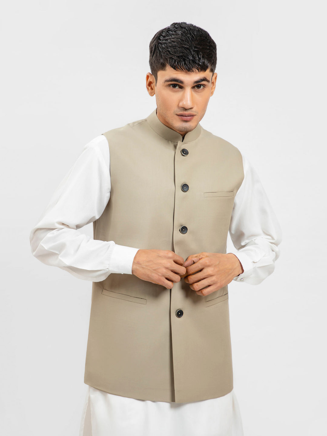 Beige Formal Waistcoat Brumano Pakistan