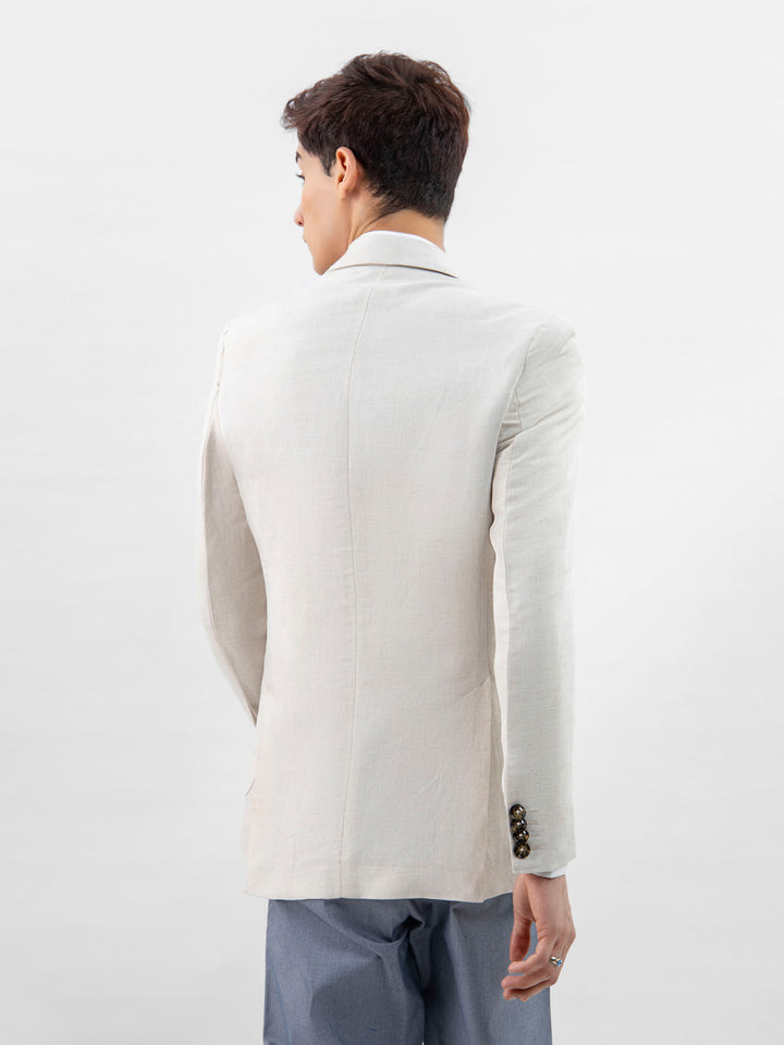 Beige Linen Blended Blazer