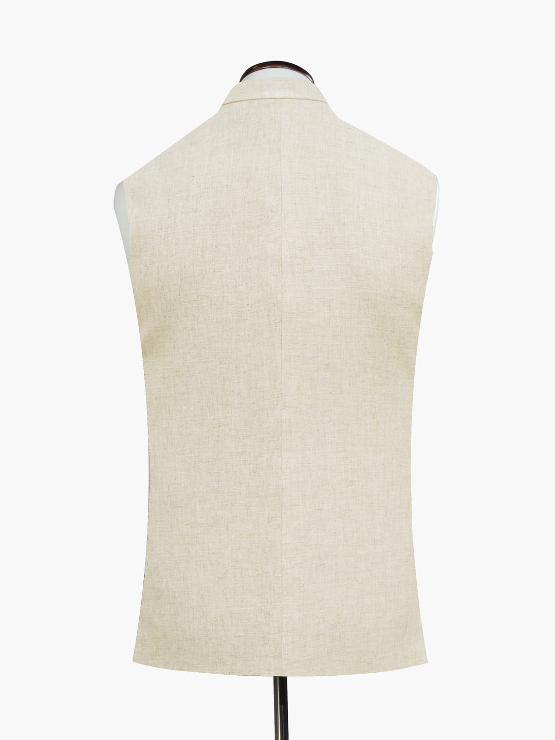 Beige Linen Waistcoat With Golden Buttons - Sartoria