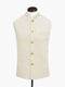 Beige Linen Waistcoat With Golden Buttons - Sartoria