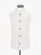 Beige Linen Waistcoat With Golden Buttons