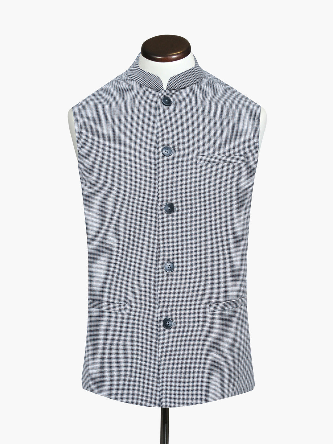 Beigemulticolorhoundstoothstructuredwaistcoatbrumanopakistan