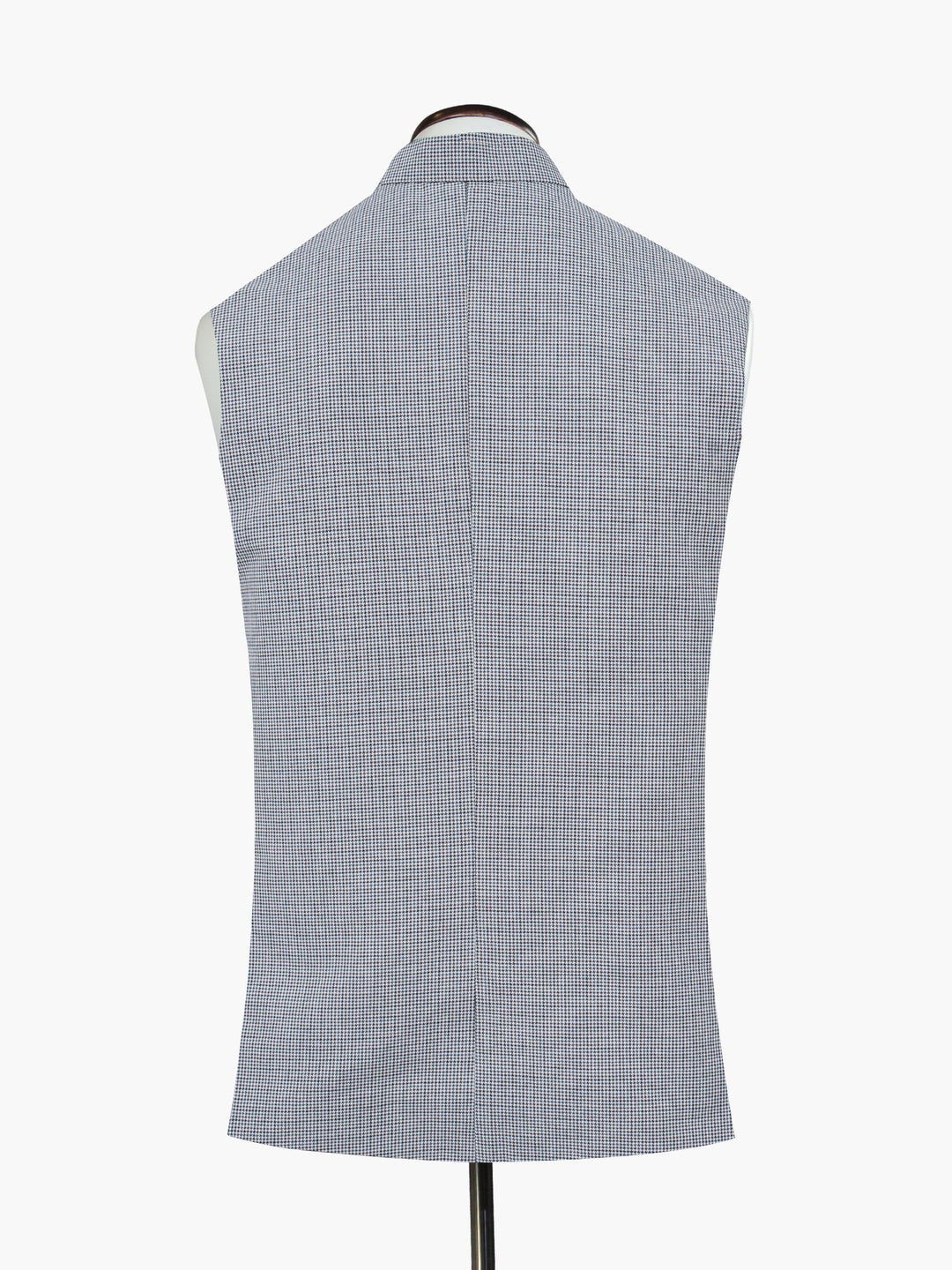 Beige Multicolor Houndstooth Structured Waistcoat