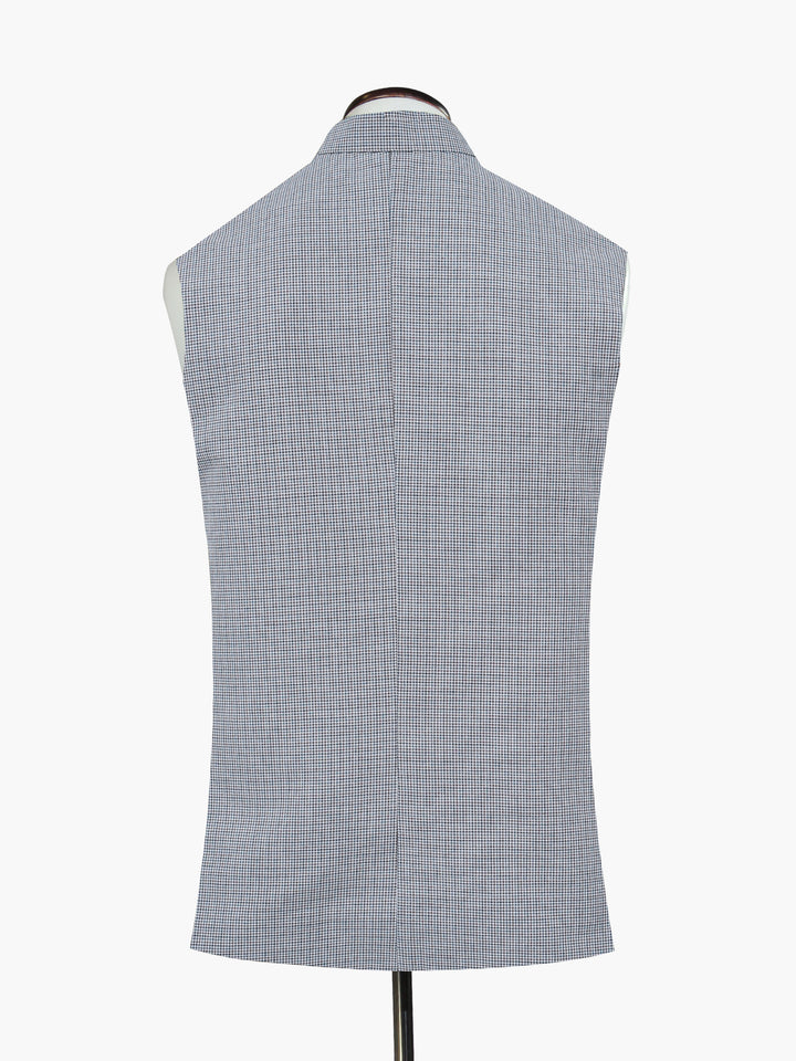 Beige Multicolor Houndstooth Structured Waistcoat