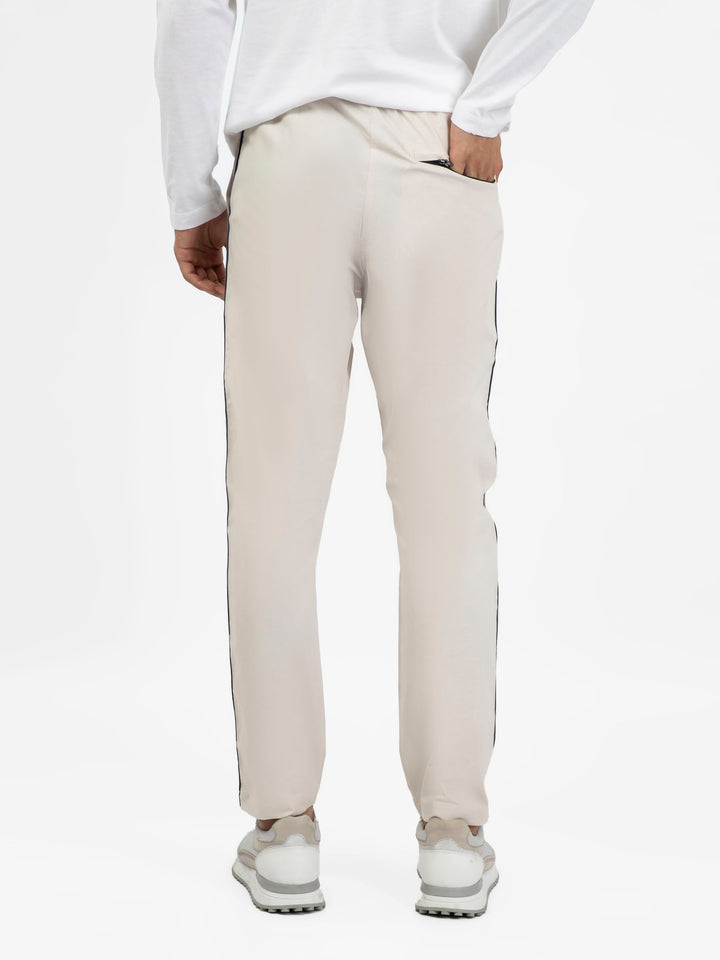 Beige Pajama With Contrasting Detailing side view — Brumano Pakistan
