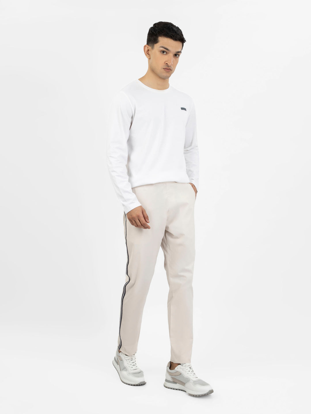 Beige Pajama With Contrasting Detailing detail view — Brumano Pakistan