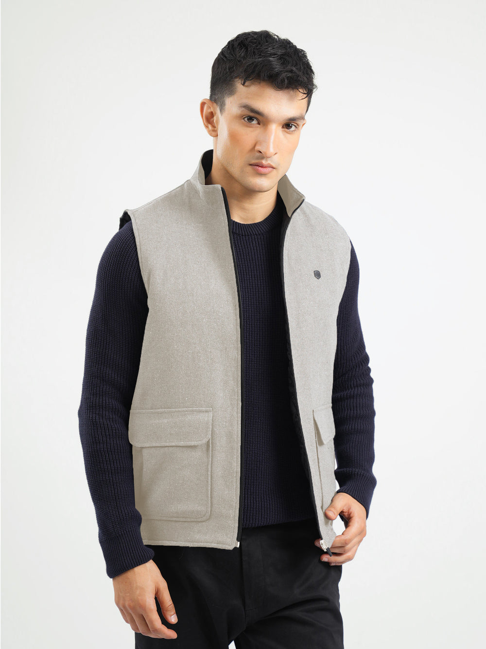Beigequiltedsleevelessjacketbrumanopakistan1