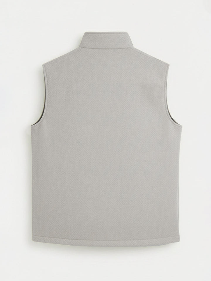 Beige Quilted Sleeveless Jacket