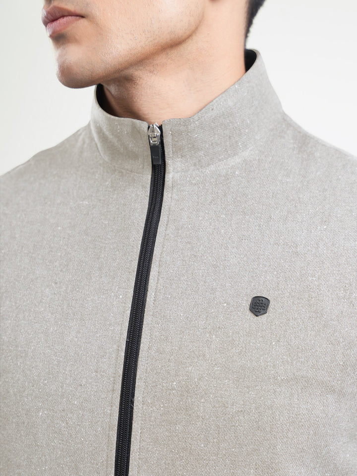 Beige Quilted Sleeveless Jacket