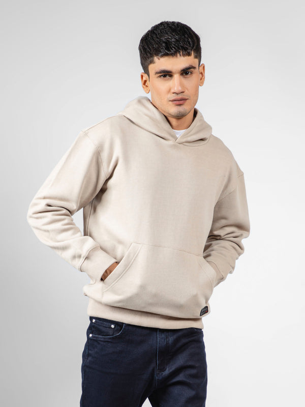 Beige Relaxed Fit Pullover Hoodie Brumano Pakistan
