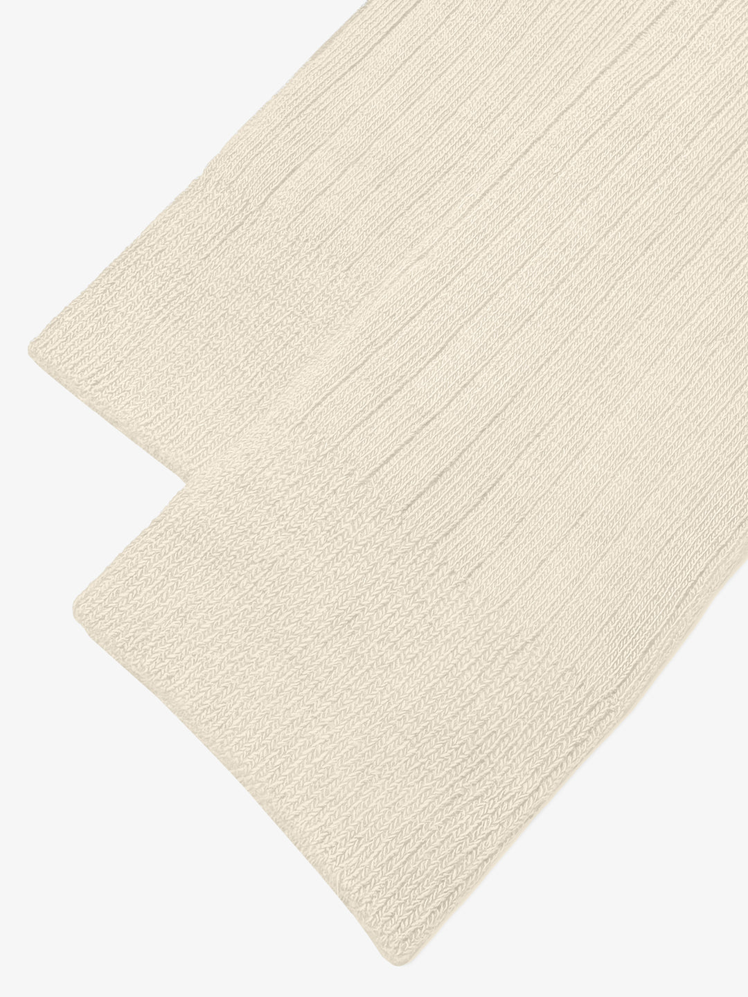 Beige Ribbed Cotton Socks