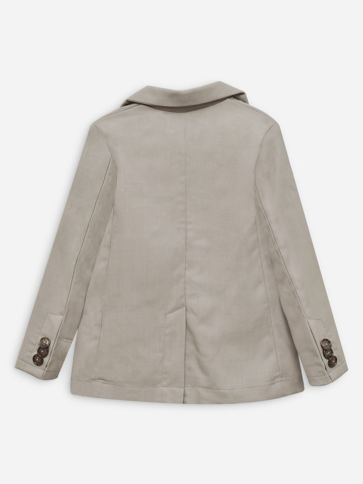 Beige Self Textured Kids Casual Blazer Brumano Pakistan