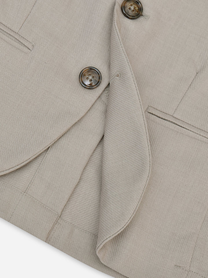 Beige Self Textured Kids Casual Blazer Brumano Pakistan