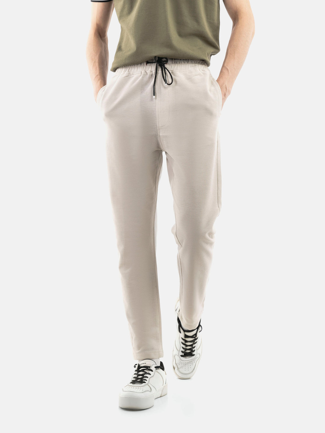 Beige Structured Knitted Pajama Brumano Pakistan