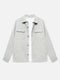 Beige Structured Over-Shirt With Front Flap Pockets