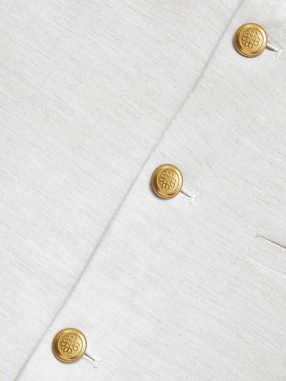 Beige Structured Waistcoat With Golden Buttons - Sartoria