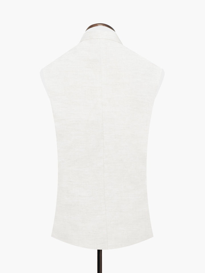 Beige Structured Waistcoat With Golden Buttons - Sartoria