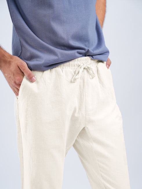 Beige Wrinkled Light Weight Cotton Pajama