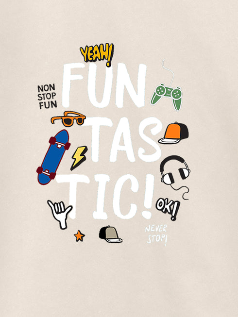 Beige 'Funtastic' Printed T-Shirt