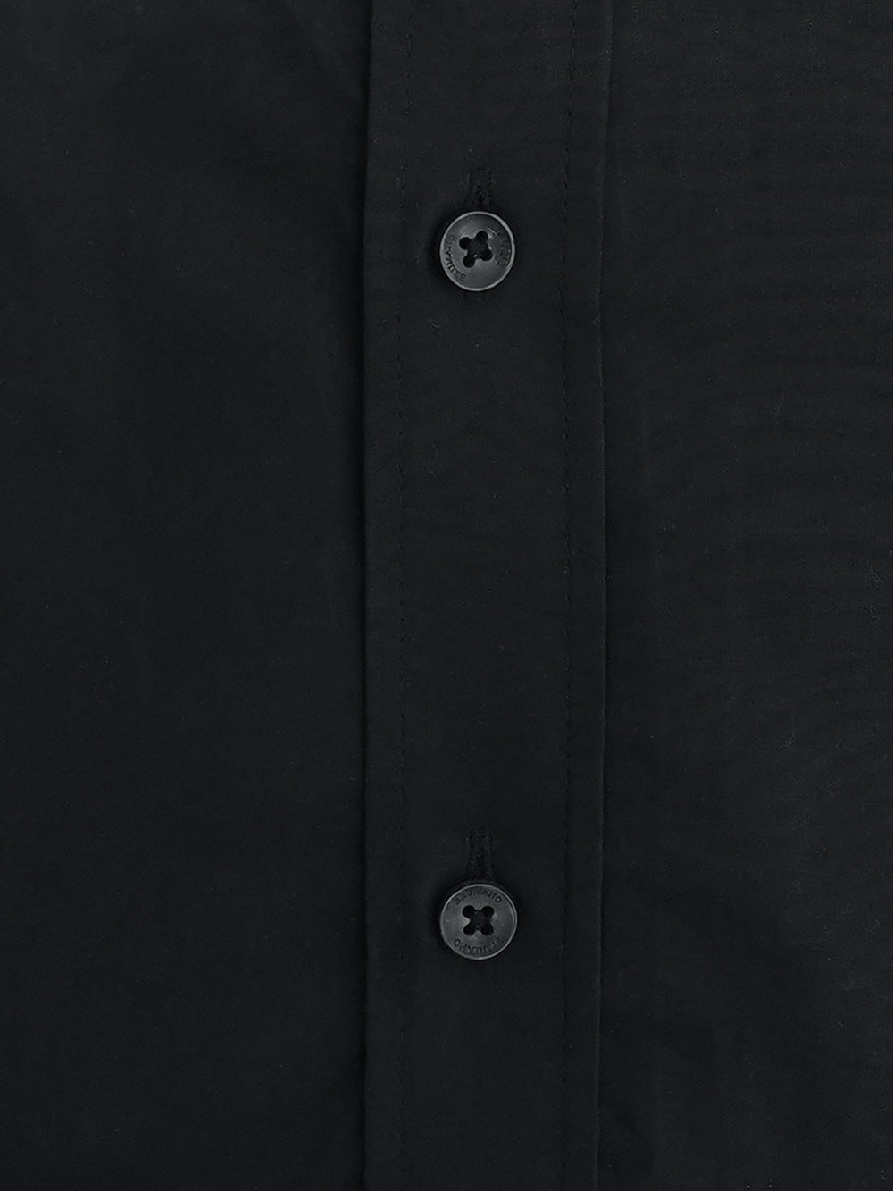 Black Button Down Shirt Contrasting Yellow Ribbon Detailing