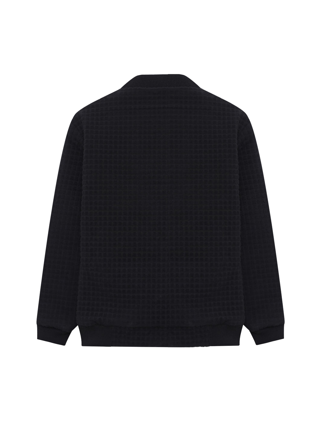 Boys black bomber jacket lifestyle shot