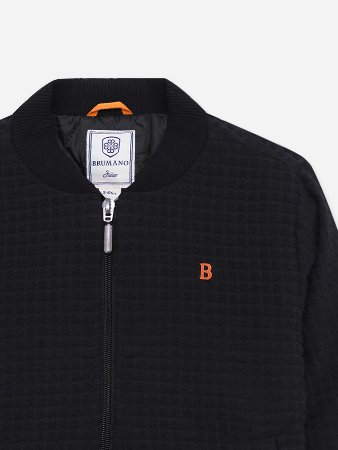  Black velour textured jacket for boys