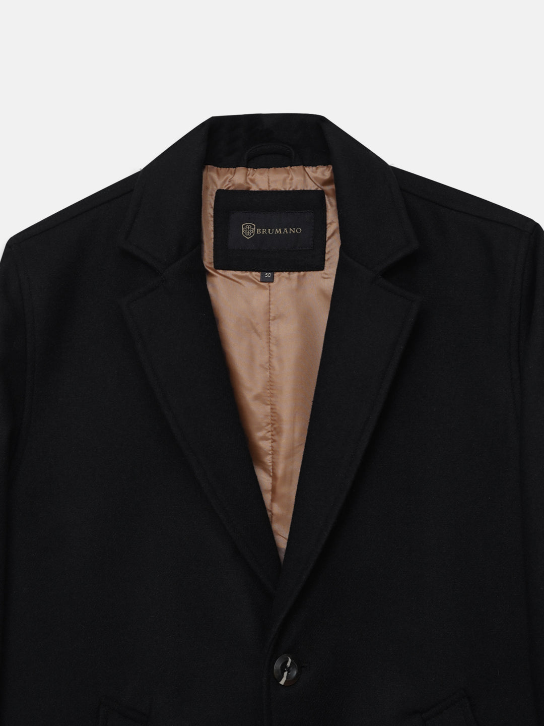 Black Wool Blended Over Coat