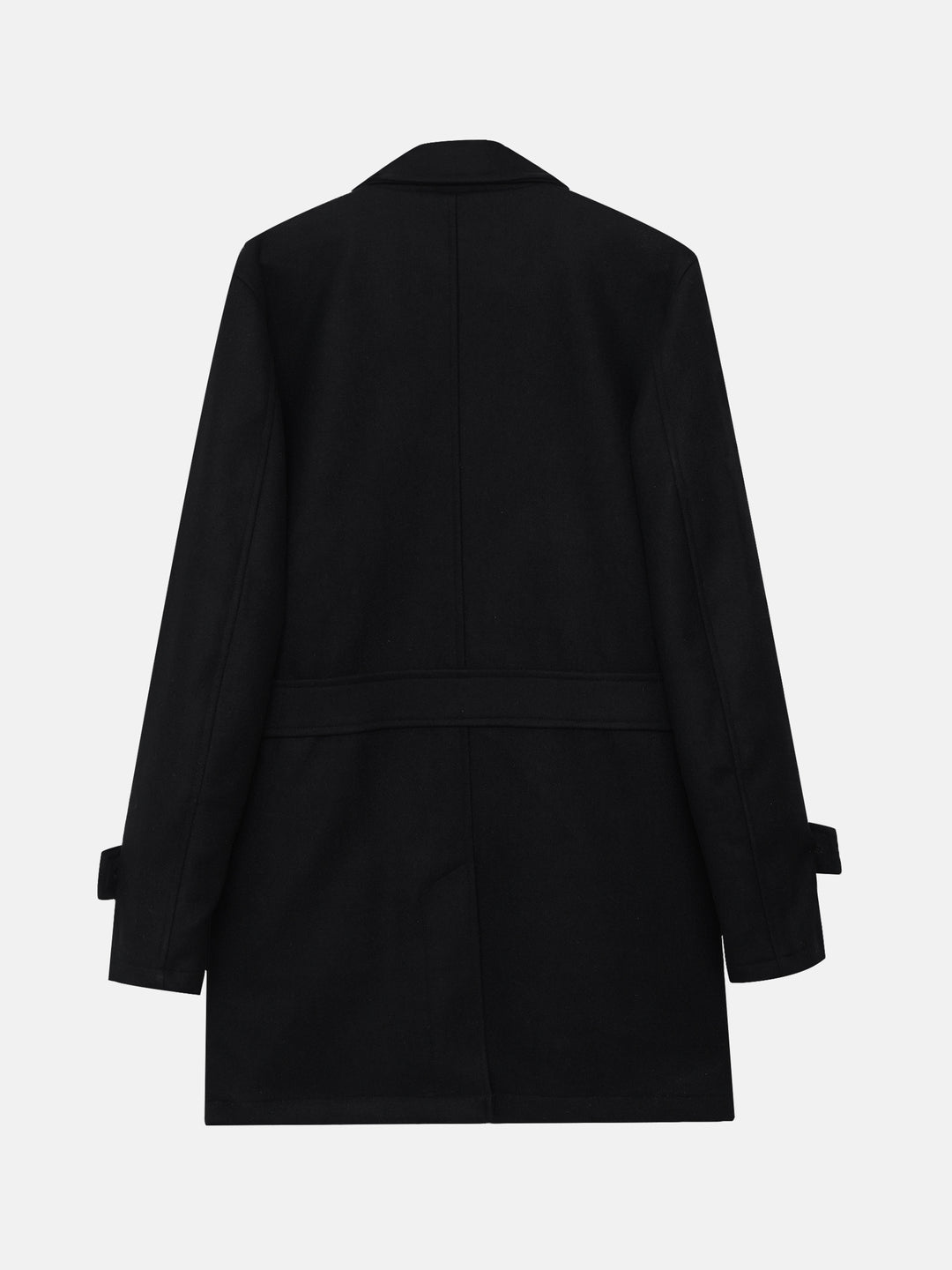Black Wool Blended Over Coat