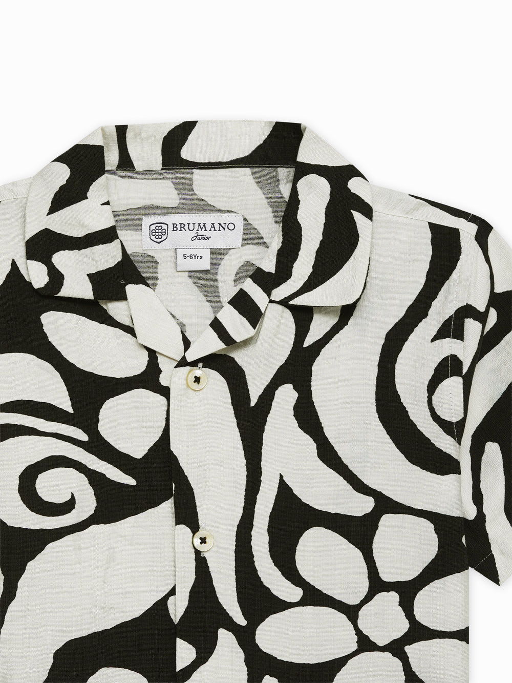 Black beige abstract printed cuban collar shirt junior brumano pakistan2