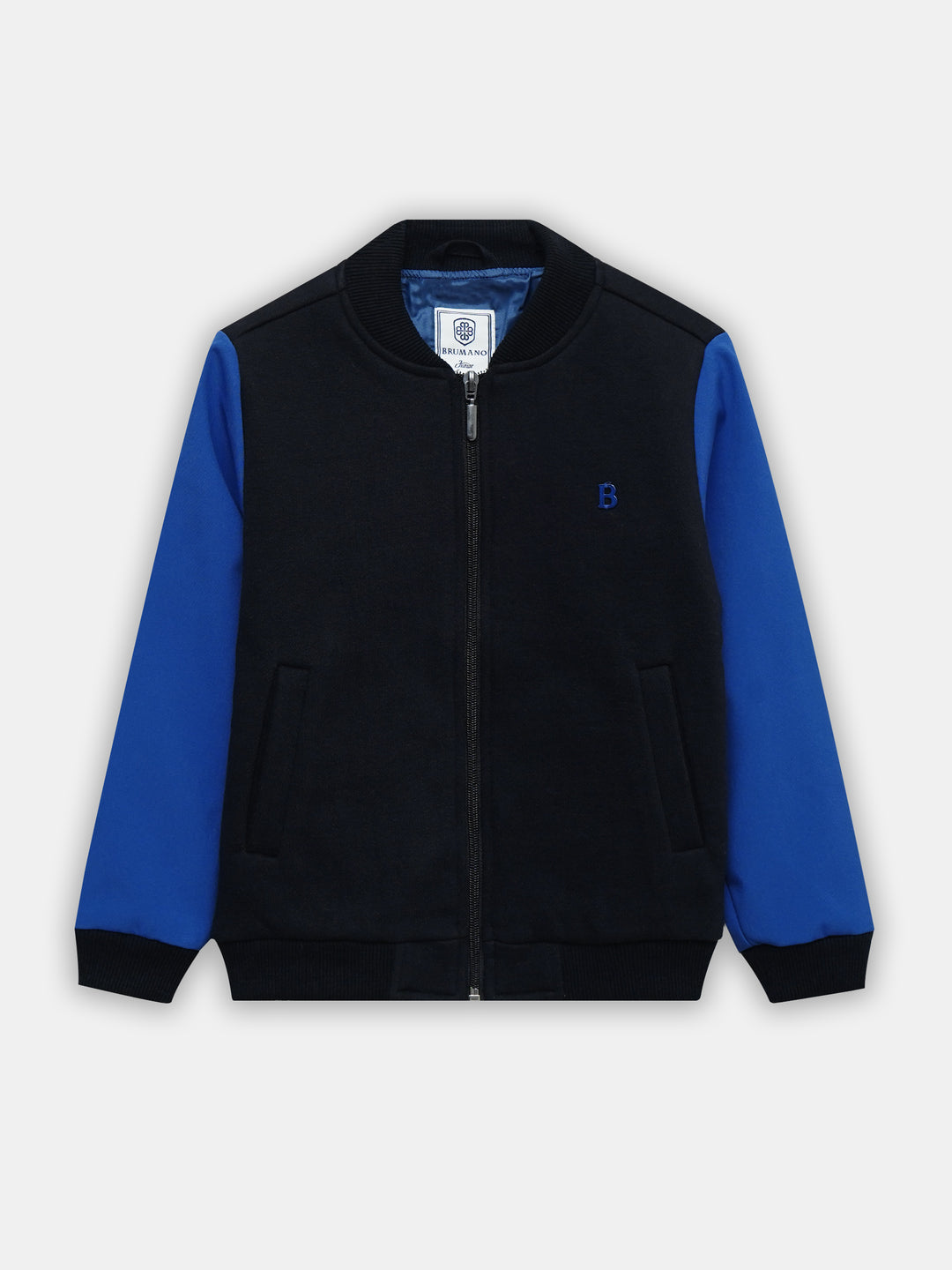 Black & Blue Casual Bomber Jacket - Junior