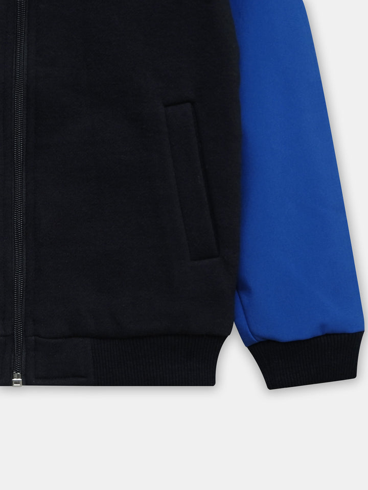 Black & Blue Casual Bomber Jacket - Junior