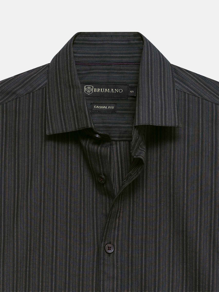 Black & Brown Striped Half Sleeve Shirt