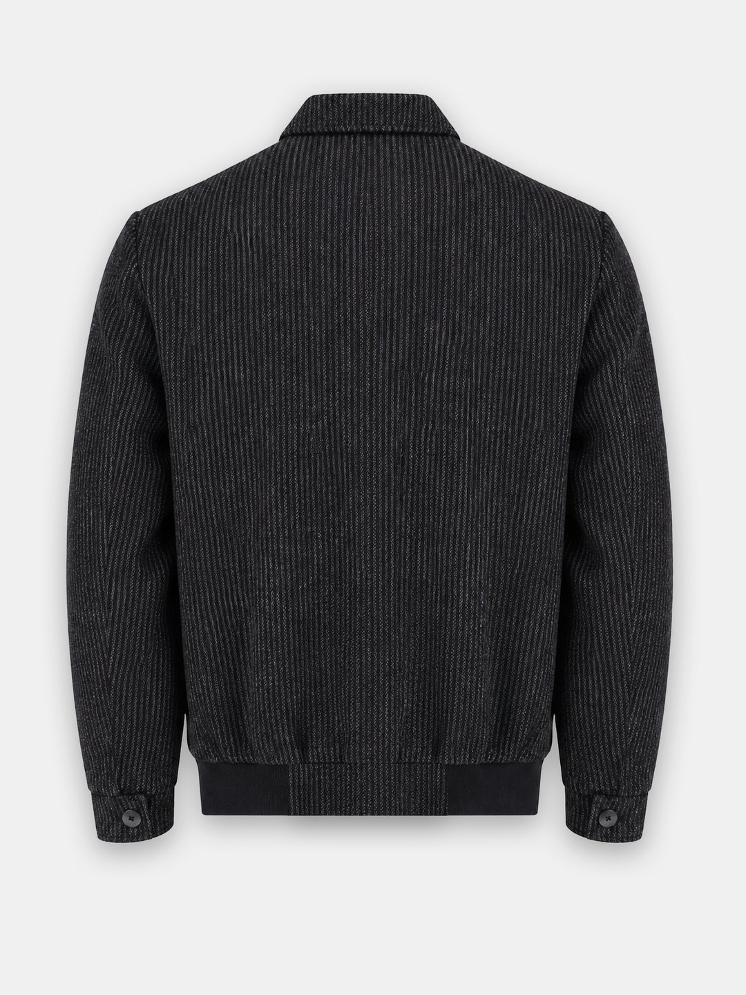 Black & Brown Structured Striped Wool & Cashmere Blended Jacket - Sartoria