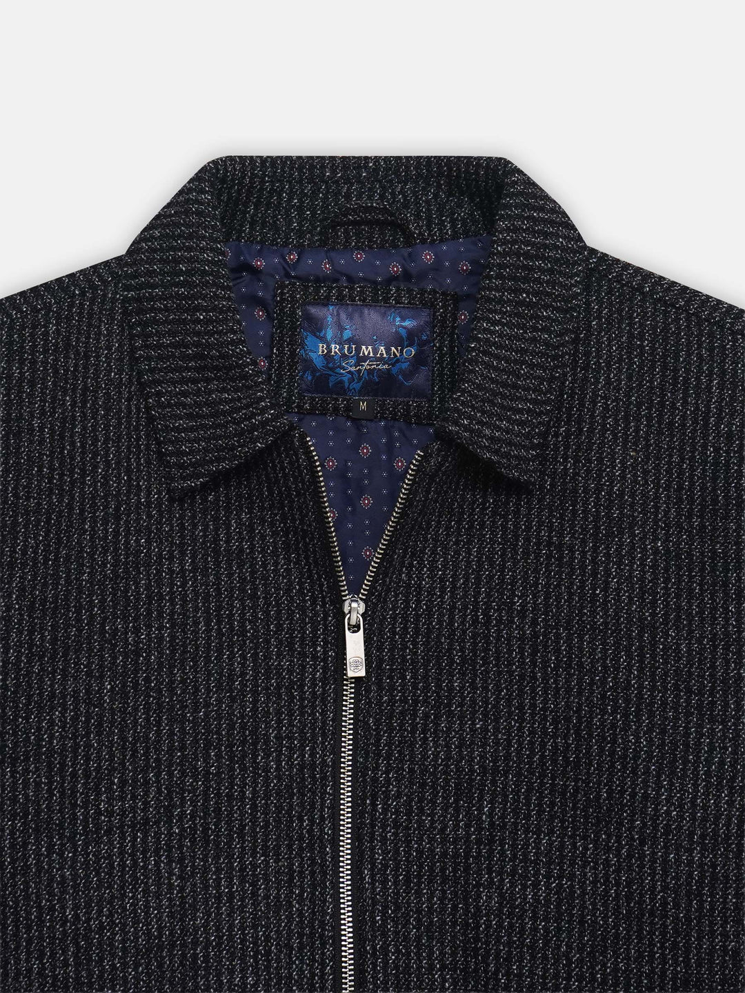 Black & Brown Structured Striped Wool & Cashmere Blended Jacket - Sartoria