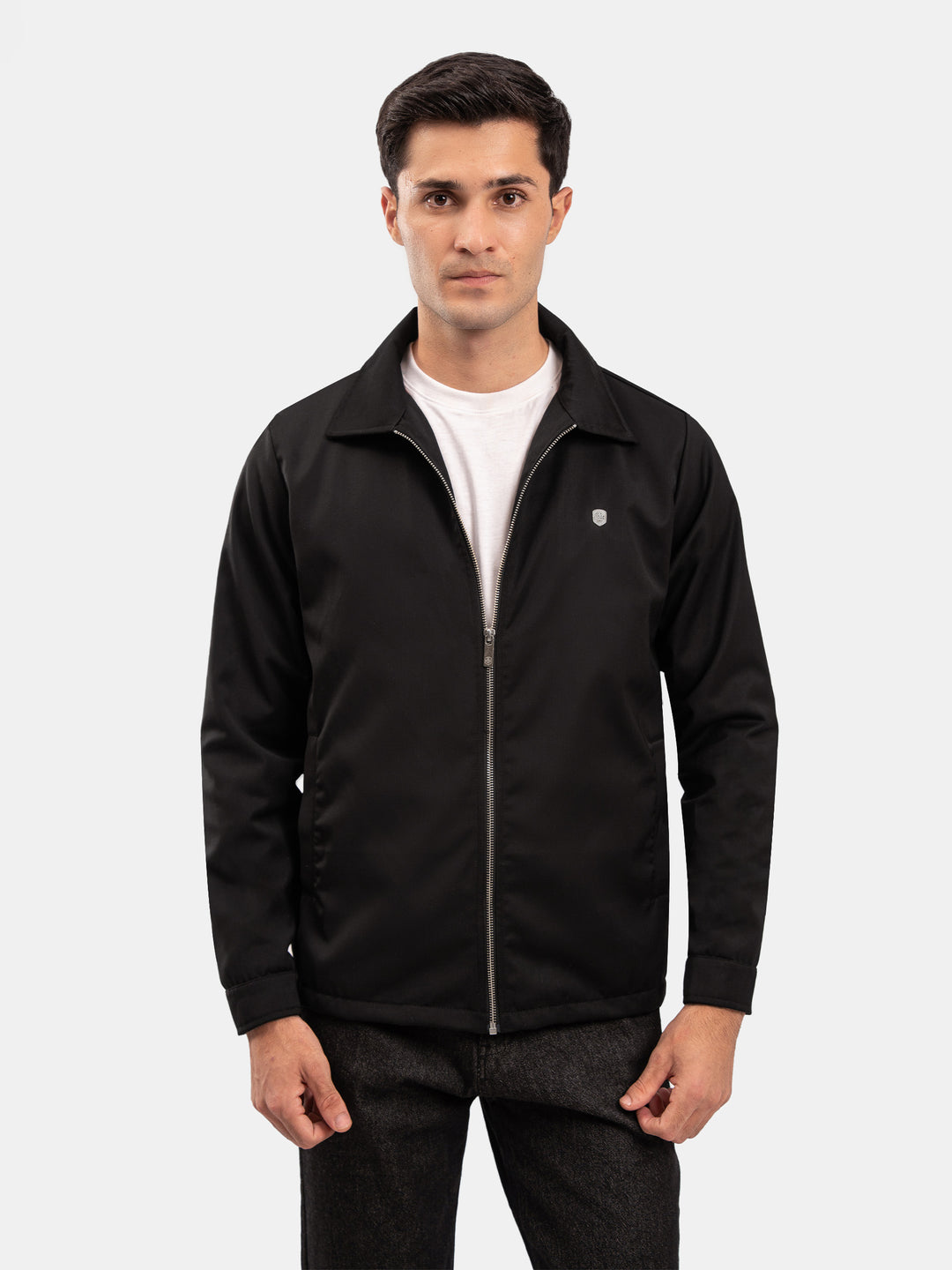 Black Casual Collar Everyday Jacket
