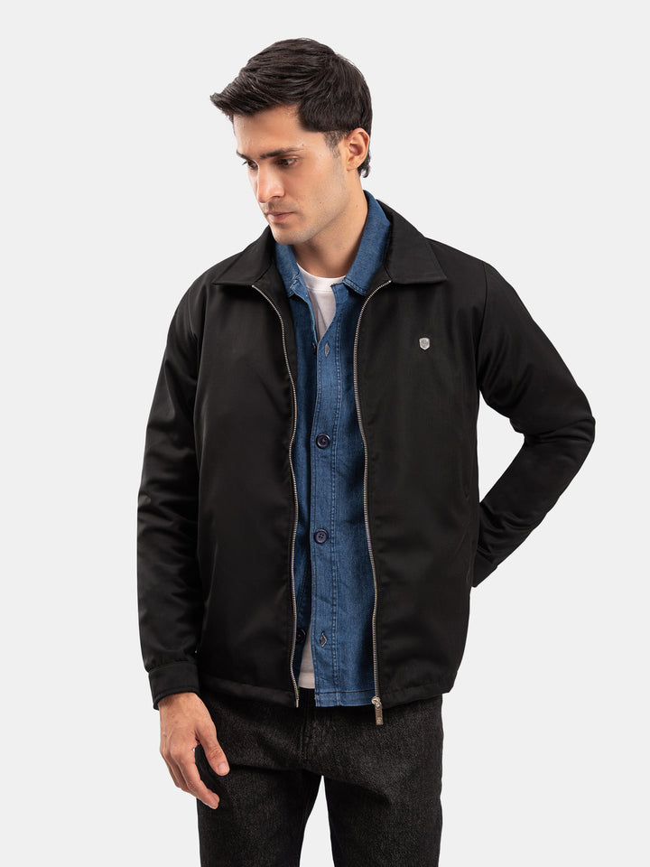Black Casual Collar Everyday Jacket
