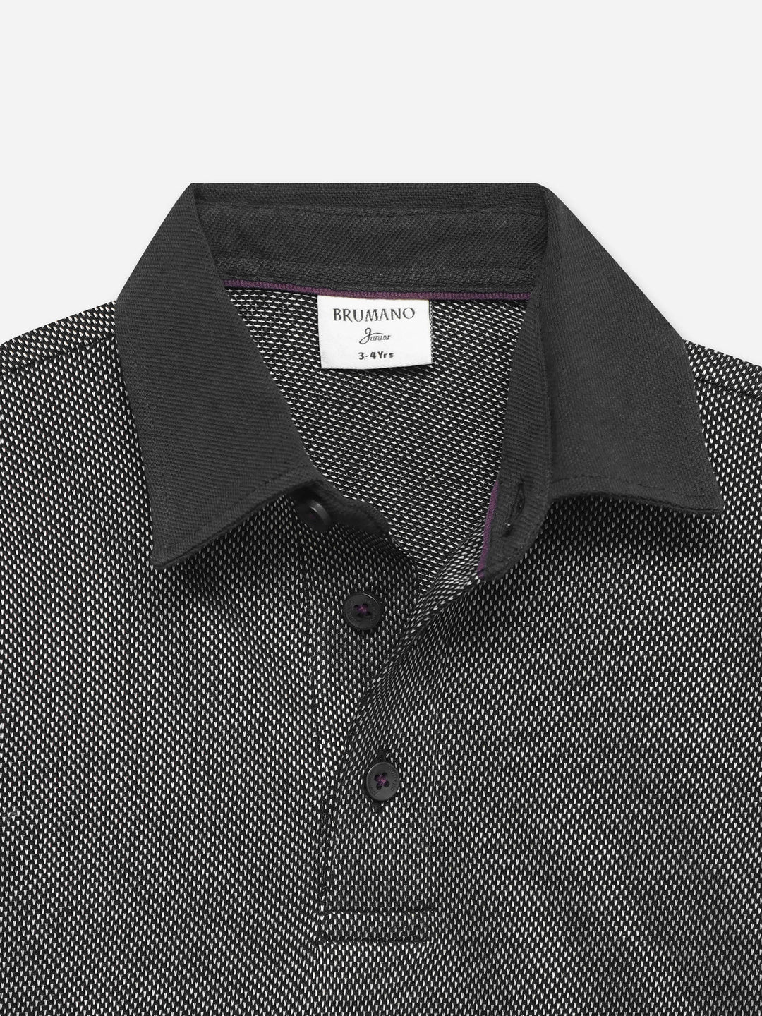 Black Dobby Casual Polo - Junior